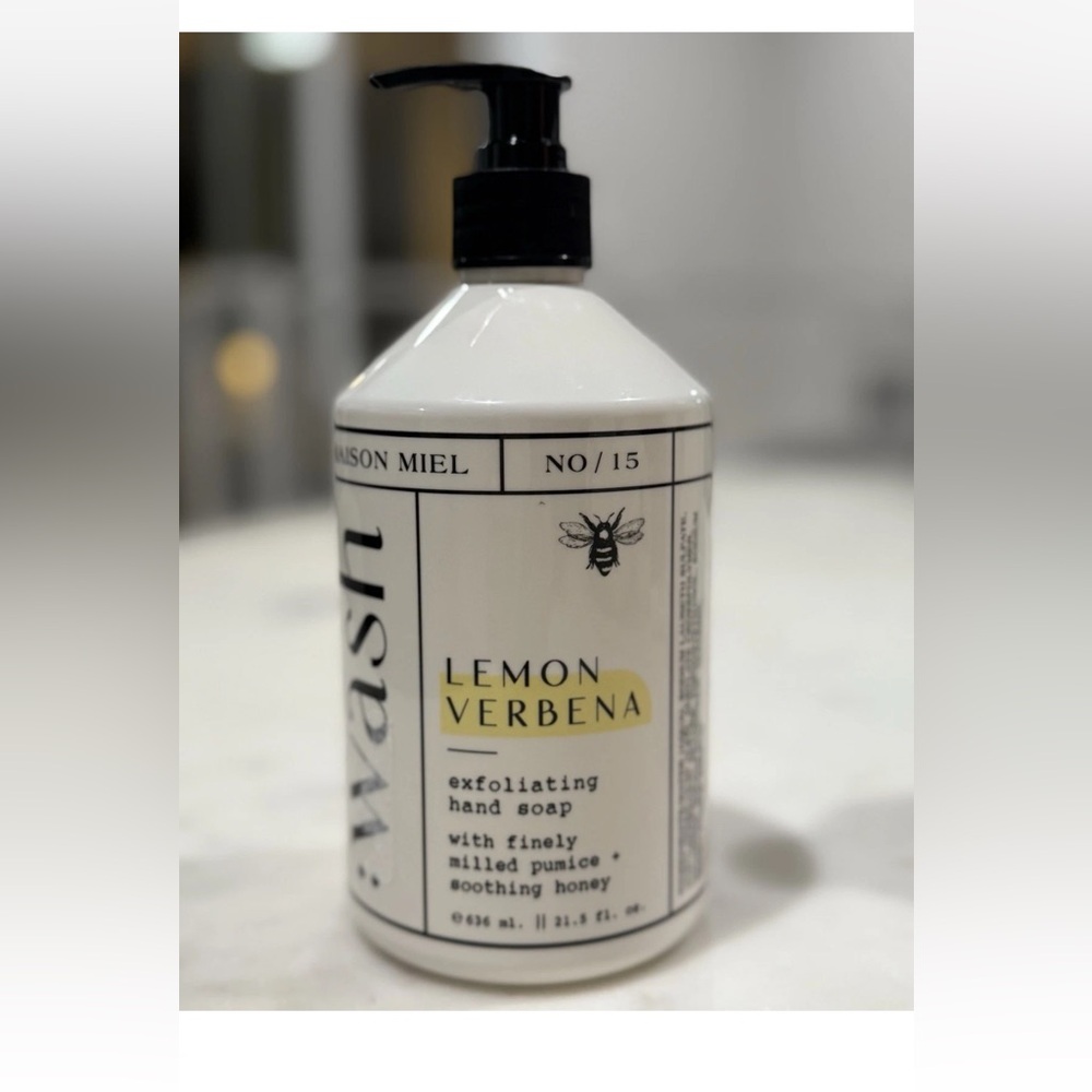 Maison Miel Lemon Verbena Exfoliating Hand Soap Pumice Soothing Honey